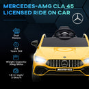 AIYAPLAY Mercedes-AMG CLA 45 Licensed 12V Ride On Car W/ Music - Black/Blue/White/Yellow