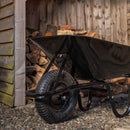 90 Litre 150kg Capacity Heavy Duty Outdoor Galvanised Pneumatic Metal Garden Wheelbarrow in Black