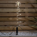 30cm Set of 4 Light up Silver Christmas Tree Garden Path Lights with 200 Warm White LEDs