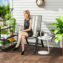 Outsunny Rattan Folding Chair w/ 5-Position Adjustable Backrest