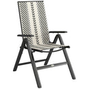 Outsunny Rattan Folding Chair w/ 5-Position Adjustable Backrest