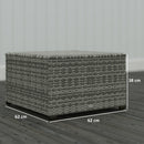 Outsunny Outdoor Coffee Table With Glass Top, Rattan Side Table