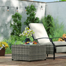 Outsunny Outdoor Coffee Table With Glass Top, Rattan Side Table