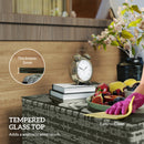 Outsunny Outdoor Coffee Table With Glass Top, Rattan Side Table