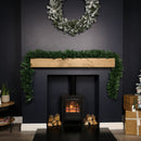 Premier 270cm (9ft) X 25cm Plain Green Christmas Garland Decoration