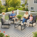Outsunny 4 Piece Garden Furniture Set, Outdoor Sofa Set, Black