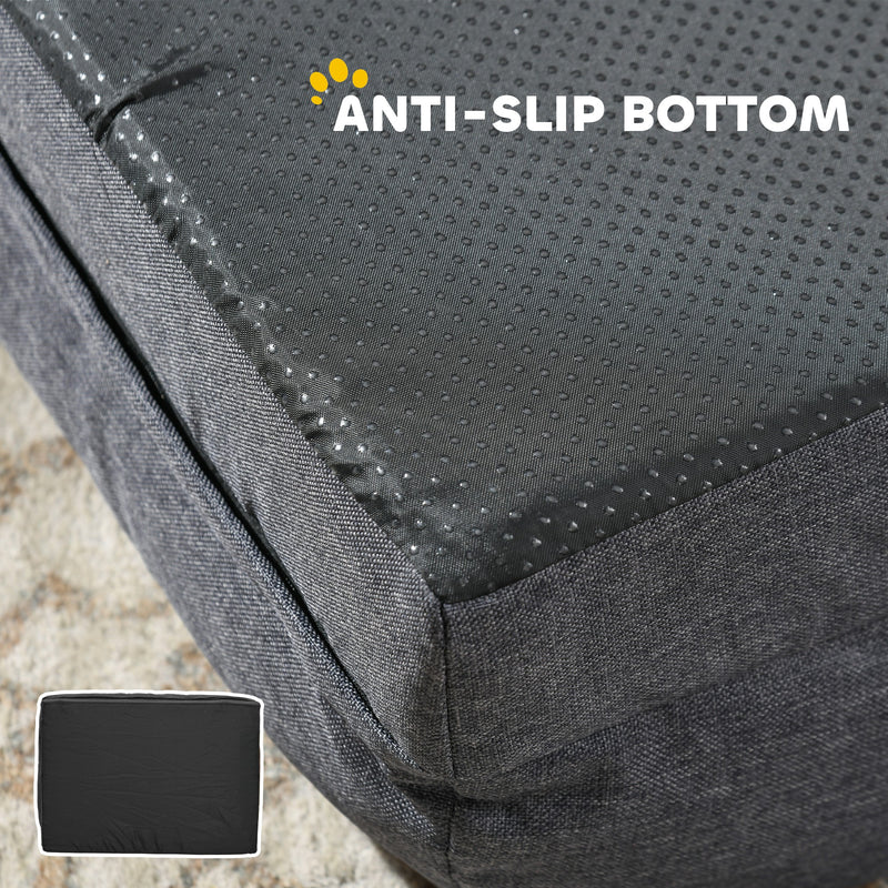 PawHut Dog Bed Calming Pet Bed Dog Mattress For Large Dogs - Charcoal Grey/Brown