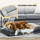 PawHut Dog Bed Calming Pet Bed Dog Mattress For Large Dogs - Charcoal Grey/Brown