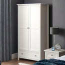 HARBOR 2 DOOR COMBINATION WARDROBE - SURF WHITE