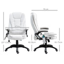 Vinsetto Office Chair W/ Heating Massage Points Relaxing Reclining Cream White