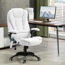 Vinsetto Office Chair W/ Heating Massage Points Relaxing Reclining Cream White