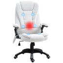 Vinsetto Office Chair W/ Heating Massage Points Relaxing Reclining Cream White