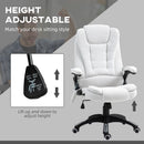 Vinsetto Office Chair W/ Heating Massage Points Relaxing Reclining Cream White