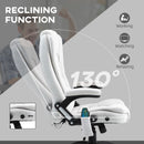 Vinsetto Office Chair W/ Heating Massage Points Relaxing Reclining Cream White