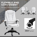 Vinsetto Office Chair W/ Heating Massage Points Relaxing Reclining Cream White