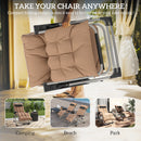 Outsunny 2 PCS Reclining Zero Gravity Chair Folding Lounger Cushion Khaki