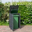74cm x 1.16m Outdoor Wooden Garden Wheelie Bin Store Storage for 1 Bin in Dark Grey