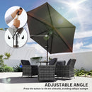 Outsunny 2.6M Garden Parasol Umbrella with Aluminium Pole, Tilt, Crank