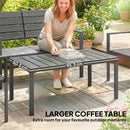 Outsunny 4 Piece Garden Furniture Set, HDPE Metal Outdoor Sofa, Dark Grey