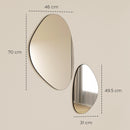 HOMCOM Pebble-Shaped Decorative Mirror, Set of 2 Wall Mirror, Black