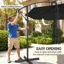 Outsunny 3(m) Banana Parasol Cantilever Umbrella Garden