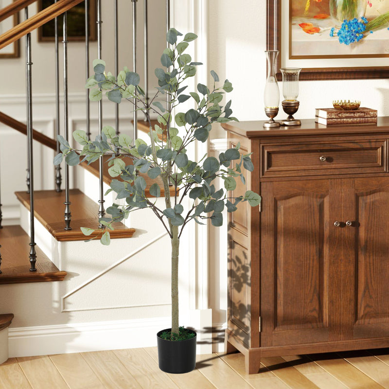 HOMCOM Artificial Plant, Faux Silk Eucalyptus Tree, 150cm