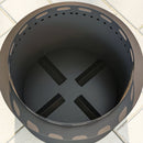 Outsunny 48.5cm Smokeless Wood Burning Firepit Metal Fire Pit, Dark Grey