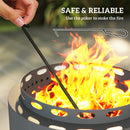 Outsunny 48.5cm Smokeless Wood Burning Firepit Metal Fire Pit, Dark Grey