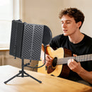 HOMCOM Studio Microphone Isolation Shield with Pop Filter & Stand, Black