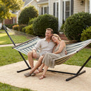 Outsunny Outdoor Hammock with Stand Detachable Pillow, 120kg Capacity, Green