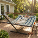 Outsunny Outdoor Hammock with Stand Detachable Pillow, 120kg Capacity, Green