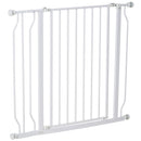 PawHut Dog Gate Wide Stair Gate W/ Door Pressure Fit, 75-95W Cm, White