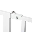 PawHut Dog Gate Wide Stair Gate W/ Door Pressure Fit, 75-95W Cm, White