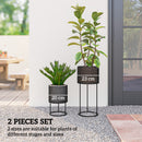 Outsunny Metal Plant Pots Flower Planters Set Of 2 For Indoor Outdoor Black
