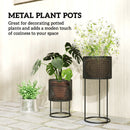 Outsunny Metal Plant Pots Flower Planters Set Of 2 For Indoor Outdoor Black
