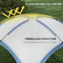 Outsunny Outdoor Gazebo Event Shelter Party Tent for Garden Light Blue