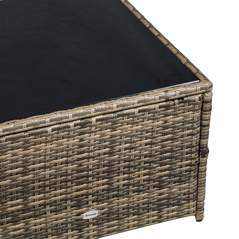 Outsunny 8Pcs Patio Rattan Sofa Set Garden Furniture Side Table w/ Cushion