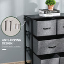 HOMCOM Chest of Drawers Bedroom Dresser with 8 Fabric Drawers, Dark Grey