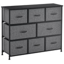 HOMCOM Chest of Drawers Bedroom Dresser with 8 Fabric Drawers, Dark Grey