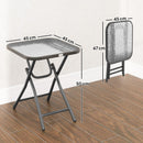 Outsunny Folding Garden Table Square Foldable Table with Safety Buckle Black