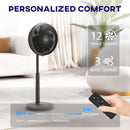 HOMCOM Pedestal Fan With Oscillating, Tilt, Adjustable Height, Timer