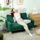 HOMCOM 2 Seater Sofa, Velvet-Feel Upholstered Loveseat for Small Space