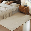 HOMCOM Modern Geometric Rug, Thick Plush, Non-Slip,Cream