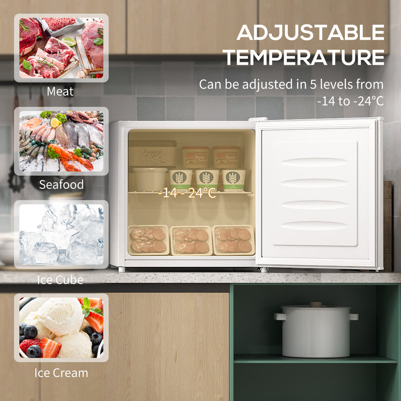 HOMCOM 35L Tabletop Freezer with Removable Wire Shelf and Two Keys