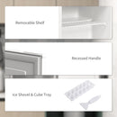 HOMCOM 35L Tabletop Freezer with Removable Wire Shelf and Two Keys