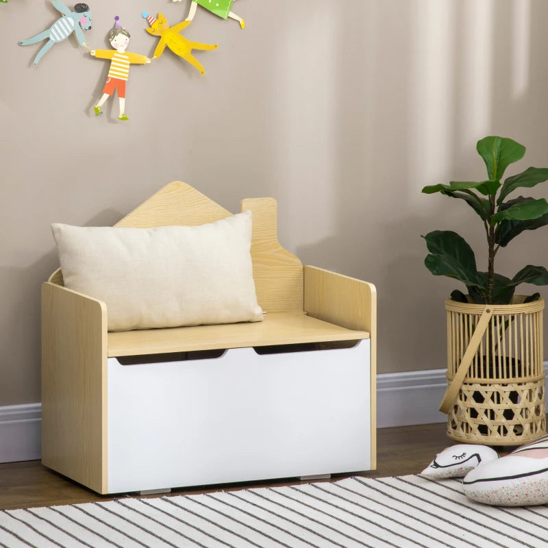 HOMCOM Kids Storage Bench - White