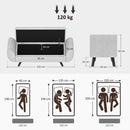 HOMCOM Storage Ottoman With Armrest, Upholstered Linen Storage Bench