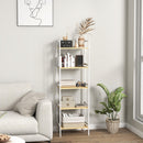 HOMCOM 5-Tier Bamboo Bathroom Storage Shelf with Adjustable Rack