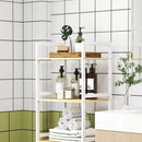 HOMCOM 5-Tier Bamboo Bathroom Storage Shelf with Adjustable Rack