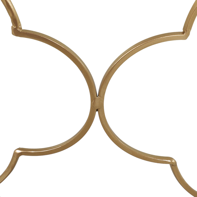 HOMCOM Nesting Tables Set of 2, Side End Table with Glass Top, Gold Tone